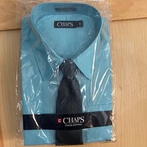 Boys long sleeve dress shirt/tie  light blue 8